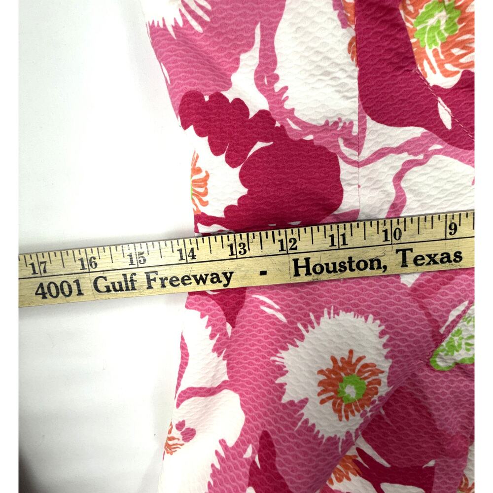 Lilly Pulitzer hotty pink cherry bloom begonias strapless pleated dress Sz 4 - Picture 13 of 16